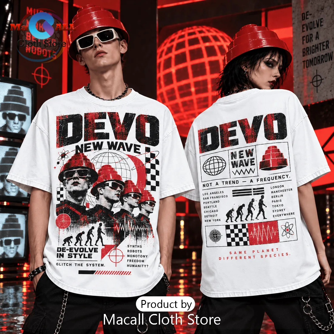 Devo New Wave Band Retro T-Shirt Devo New Wave Band Retro T-Shirt
