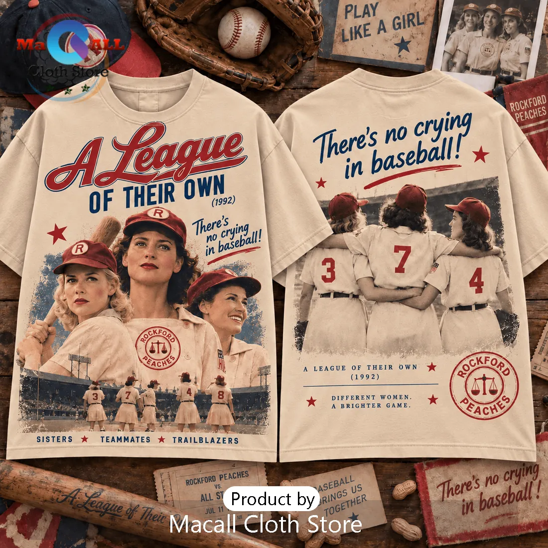 A League of Their Own Baseball Movie Beige Retro Shirt A League of Their Own Baseball Movie Beige Retro Shirt