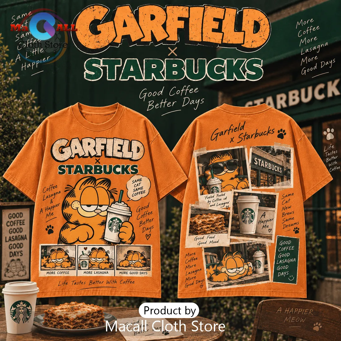 Garfield x Starbucks Coffee Lover Shirt Garfield x Starbucks Coffee Lover Shirt