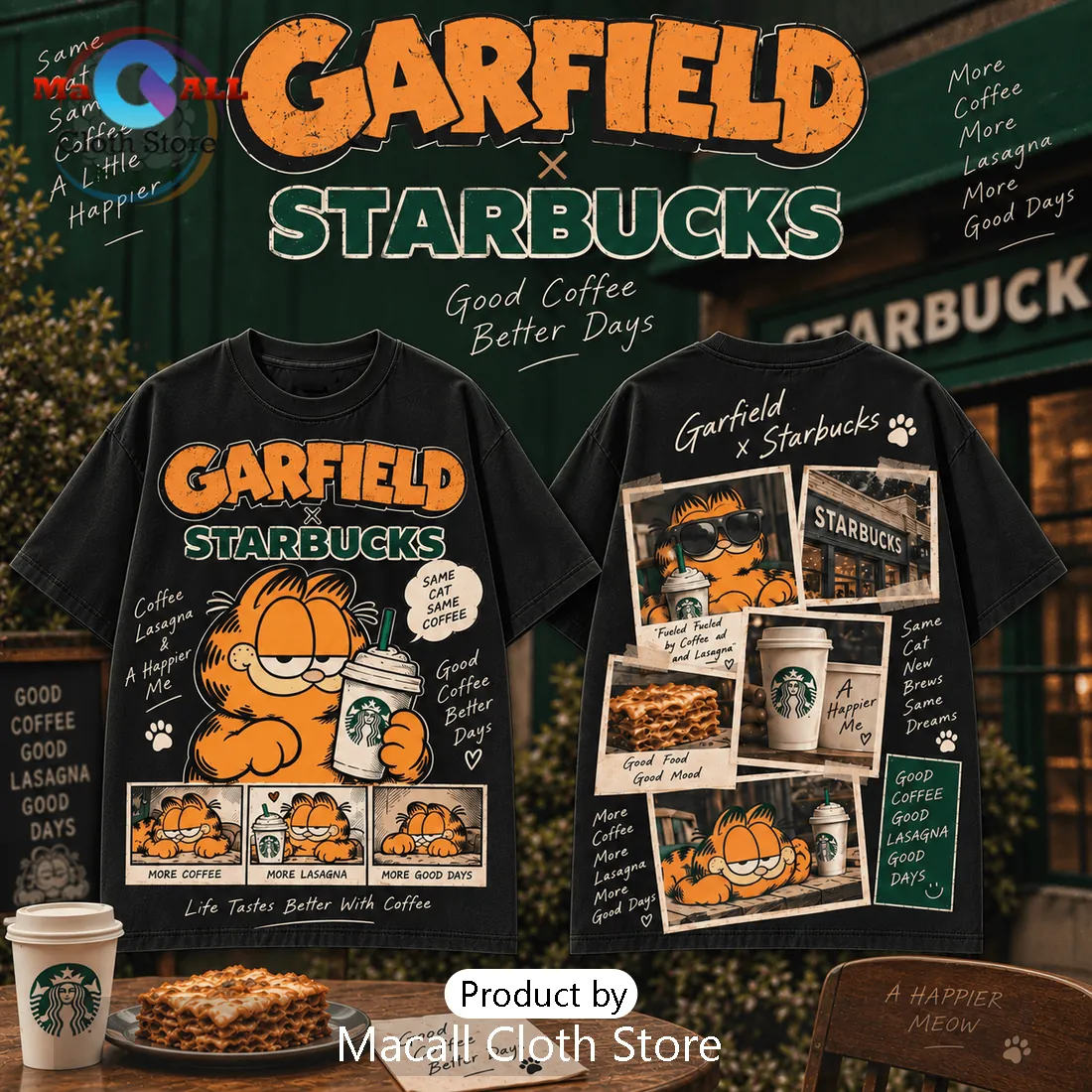 Garfield x Starbucks Coffee Lover Shirt Garfield x Starbucks Coffee Lover Shirt