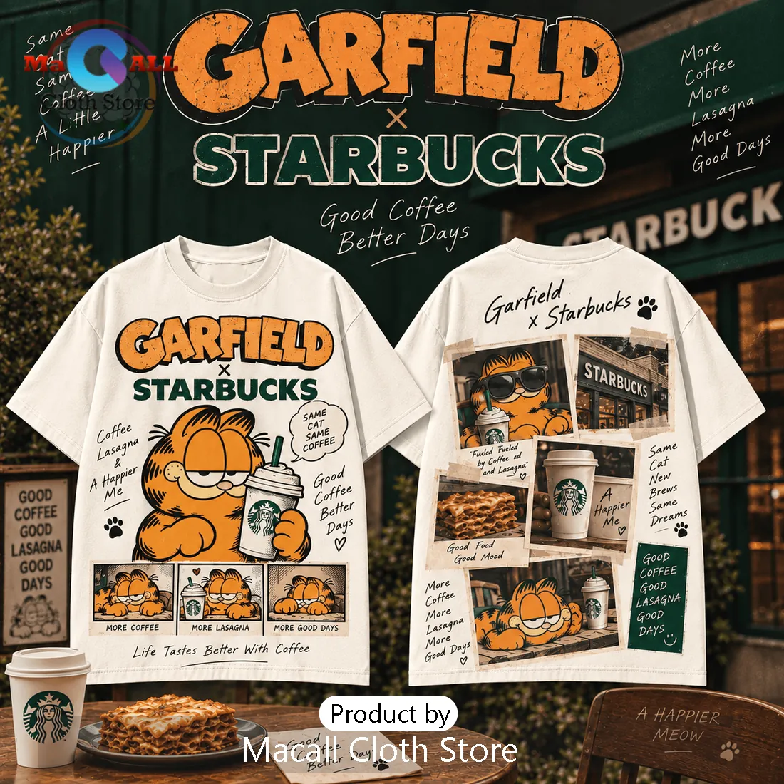 Garfield x Starbucks Coffee Lover Shirt Garfield x Starbucks Coffee Lover Shirt