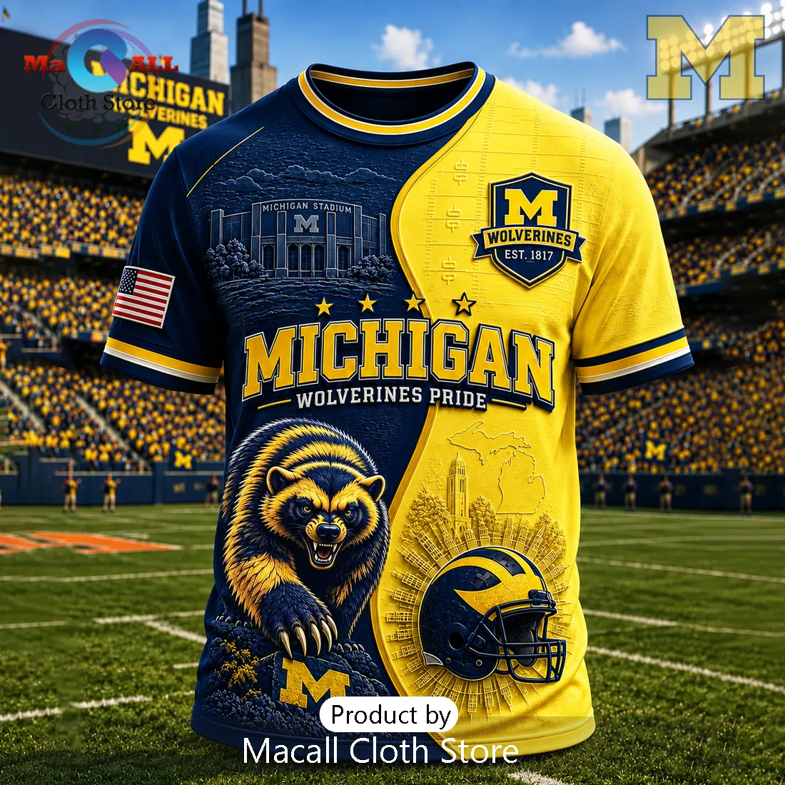 University of Michigan Wolverines Stadium Shirt University of Michigan Wolverines Stadium Shirt