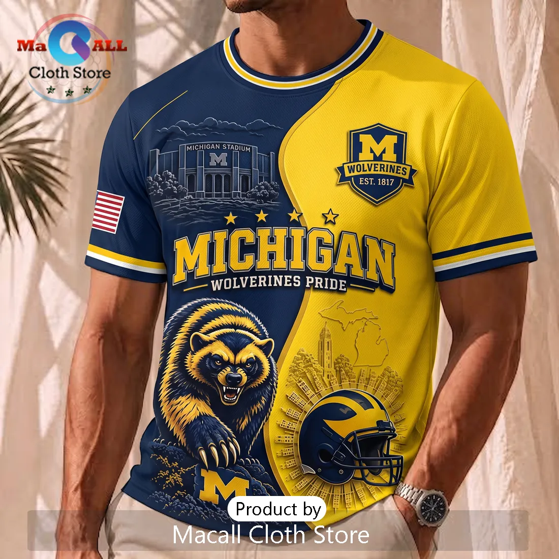 University of Michigan Wolverines Stadium Shirt University of Michigan Wolverines Stadium Shirt