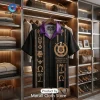 Omega Psi Phi Purple and Beige Button Up Hawaiian Shirt