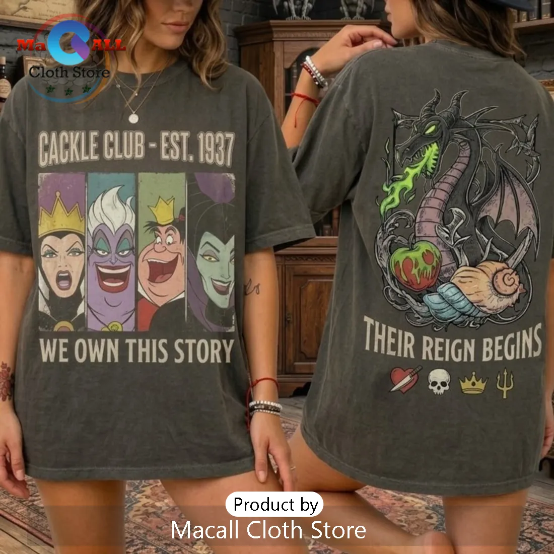 Disney Villains Cackle Club Washed Shirt Disney Villains Cackle Club Washed Shirt