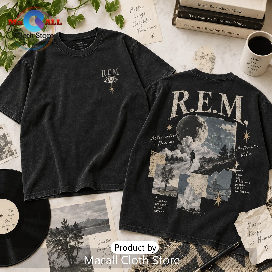 R.E.M. Vintage Black Washed Shirt R.E.M. Vintage Black Washed Shirt