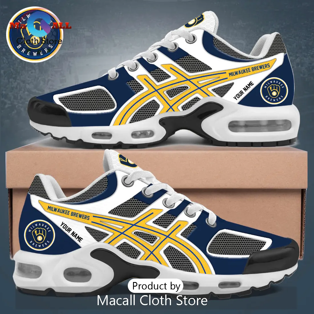 Milwaukee Brewers Custom Air Max Plus Sneakers Milwaukee Brewers Custom Air Max Plus Sneakers