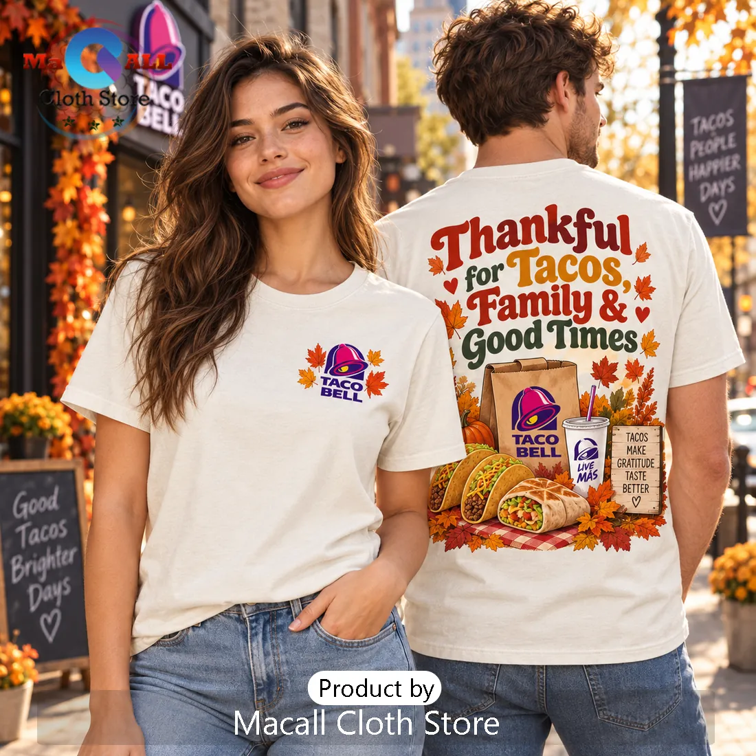 Taco Bell Thankful For Tacos Fall T-Shirt Taco Bell Thankful For Tacos Fall T-Shirt