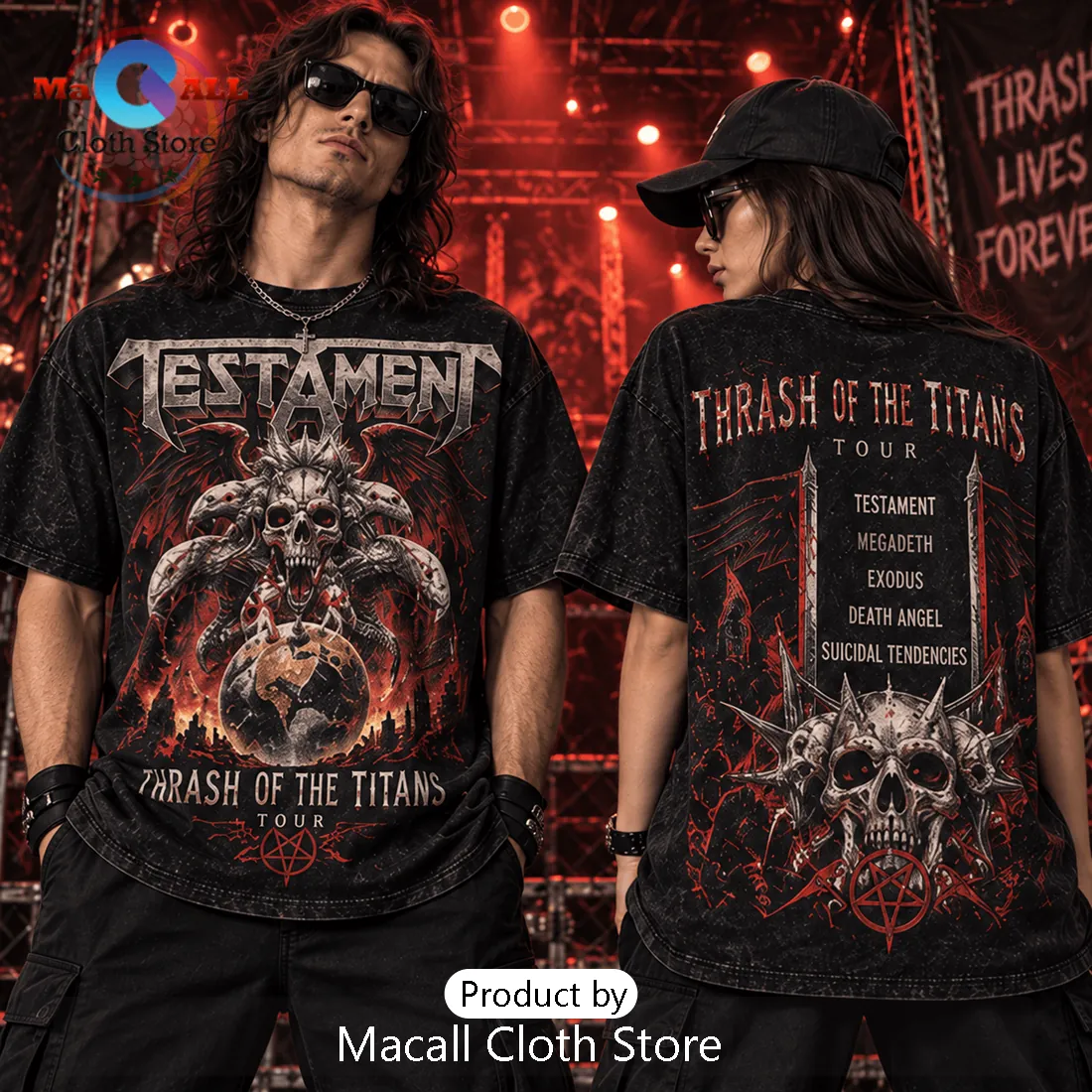Testament Thrash of the Titans Tour Concert Shirt Testament Thrash of the Titans Tour Concert Shirt