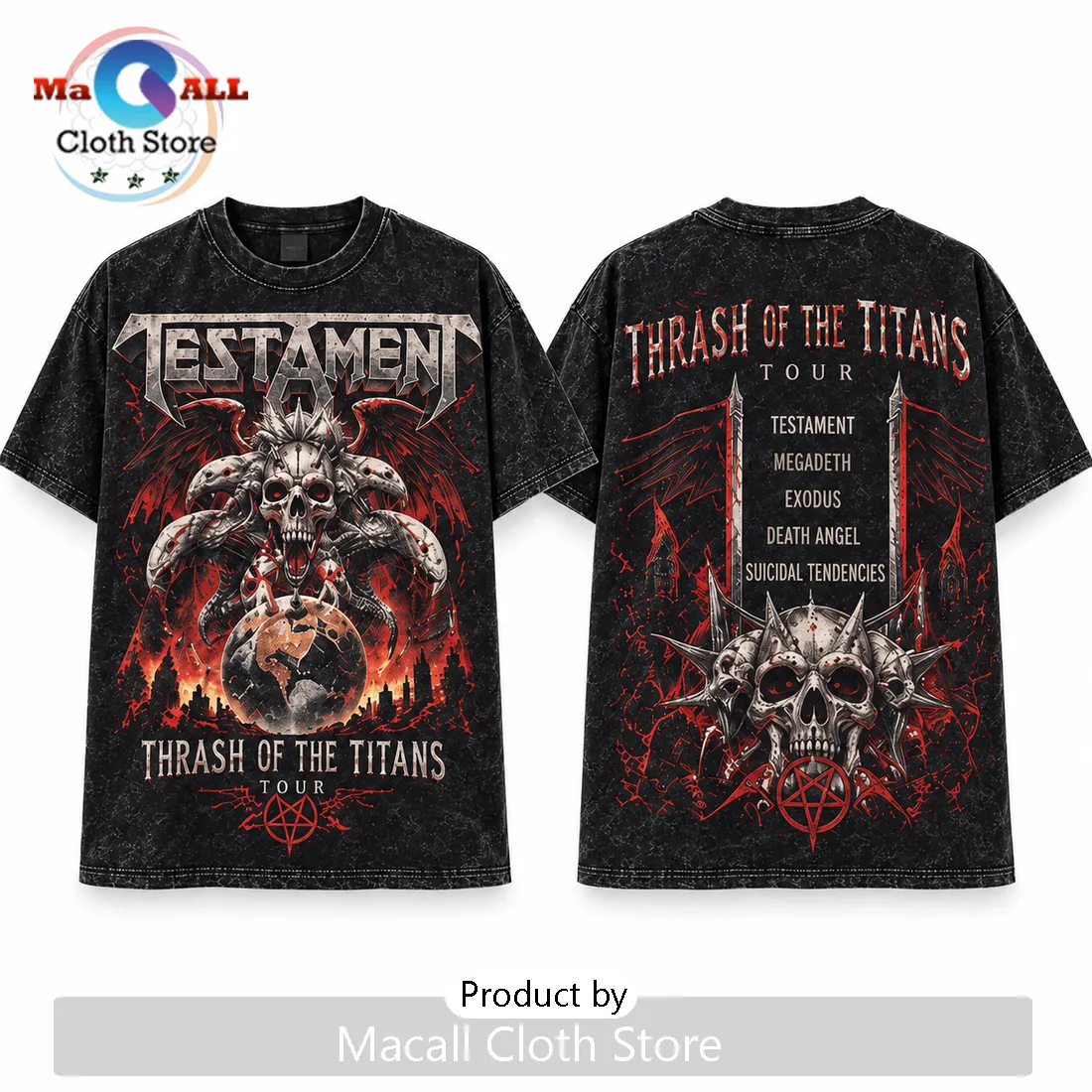 Testament Thrash of the Titans Tour Concert Shirt Testament Thrash of the Titans Tour Concert Shirt