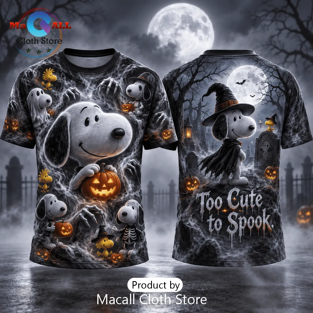 Snoopy Too Cute To Spook Halloween T-Shirt