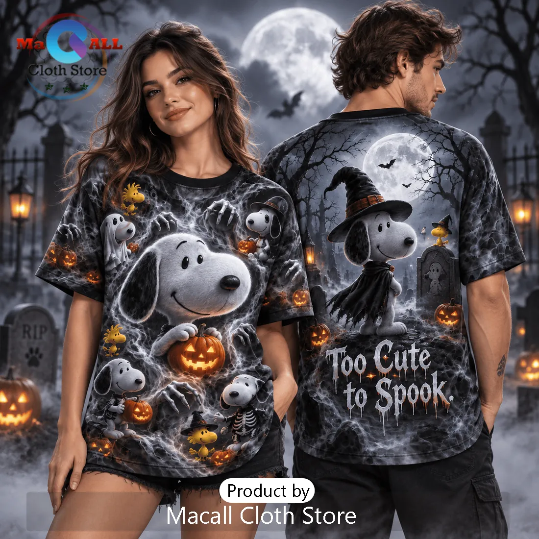 Snoopy Too Cute To Spook Halloween T-Shirt