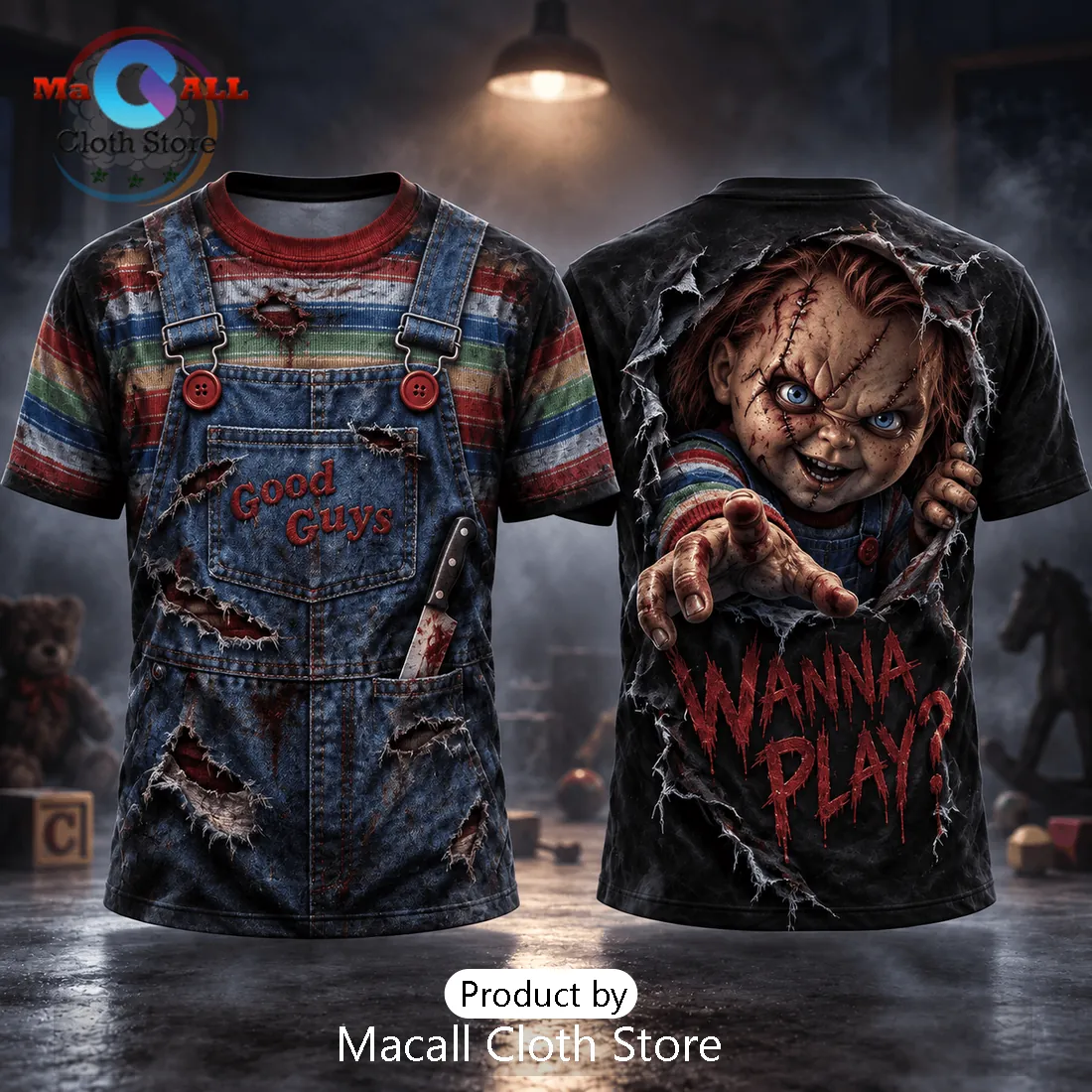 Chucky Good Guys Wanna Play Horror T-Shirt