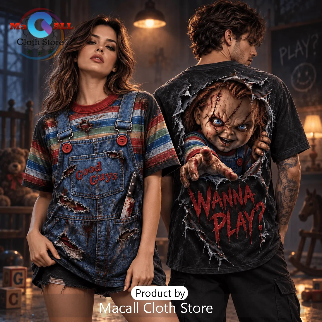 Chucky Good Guys Wanna Play Horror T-Shirt