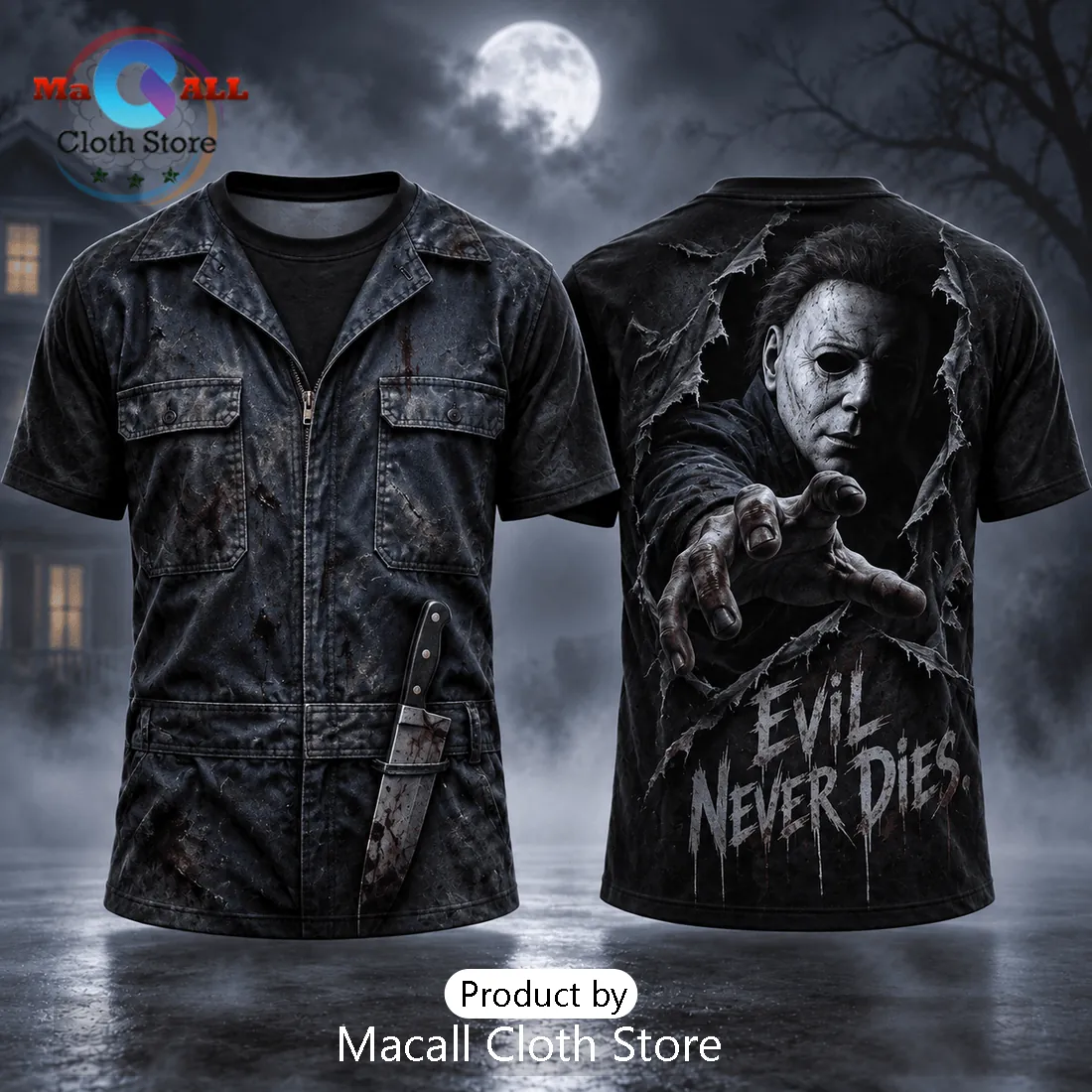 Michael Myers Evil Never Dies Horror T-Shirt Michael Myers Evil Never Dies Horror T-Shirt