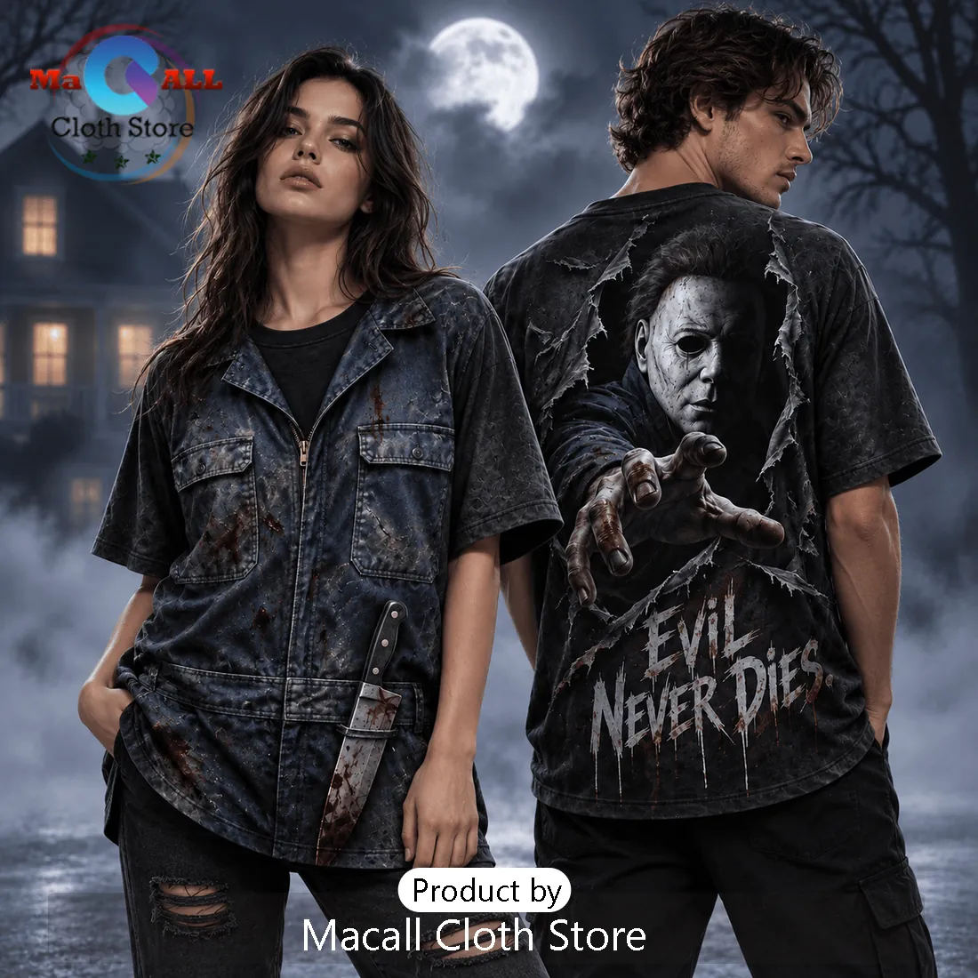 Michael Myers Evil Never Dies Horror T-Shirt Michael Myers Evil Never Dies Horror T-Shirt