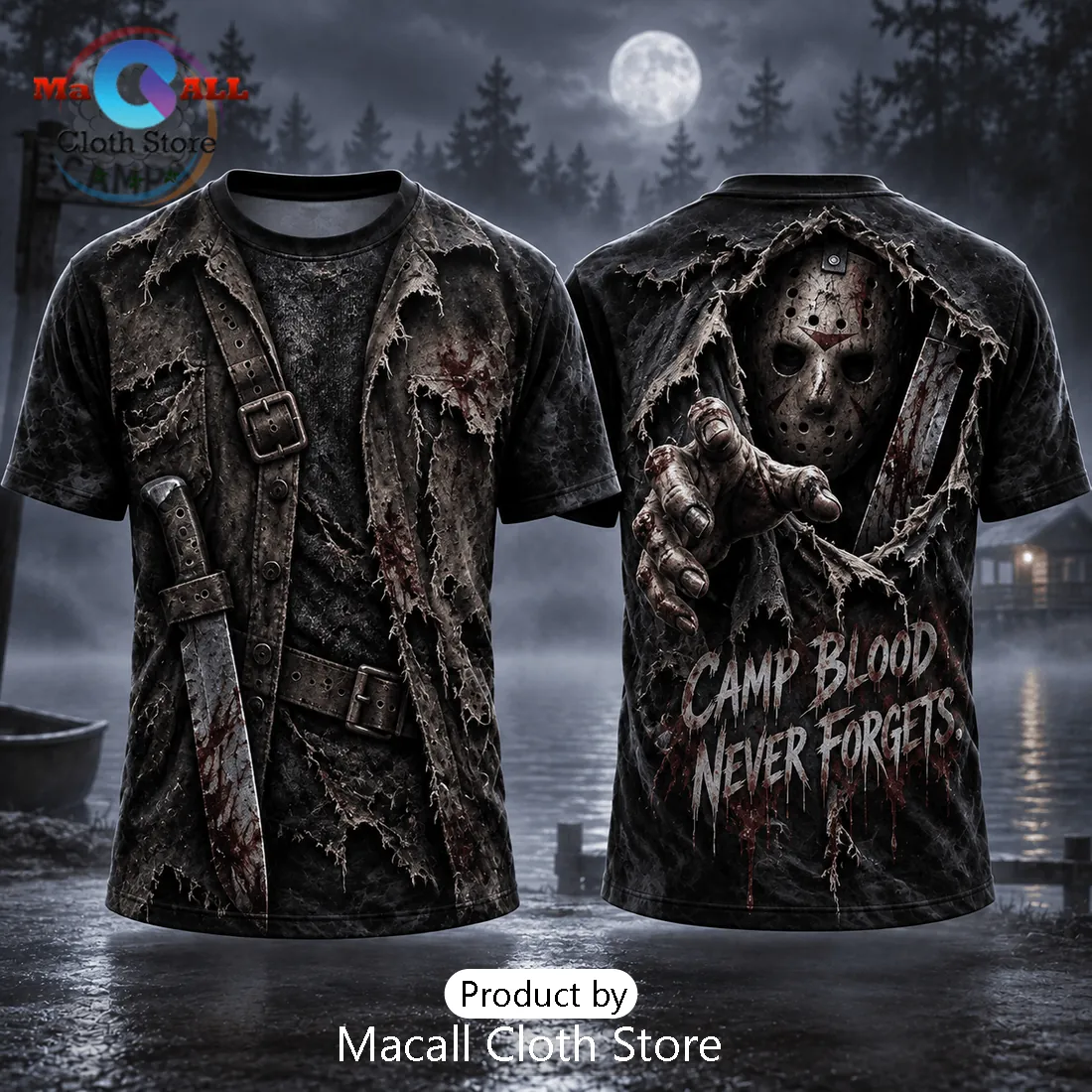 Jason Voorhees Camp Blood Horror T-Shirt