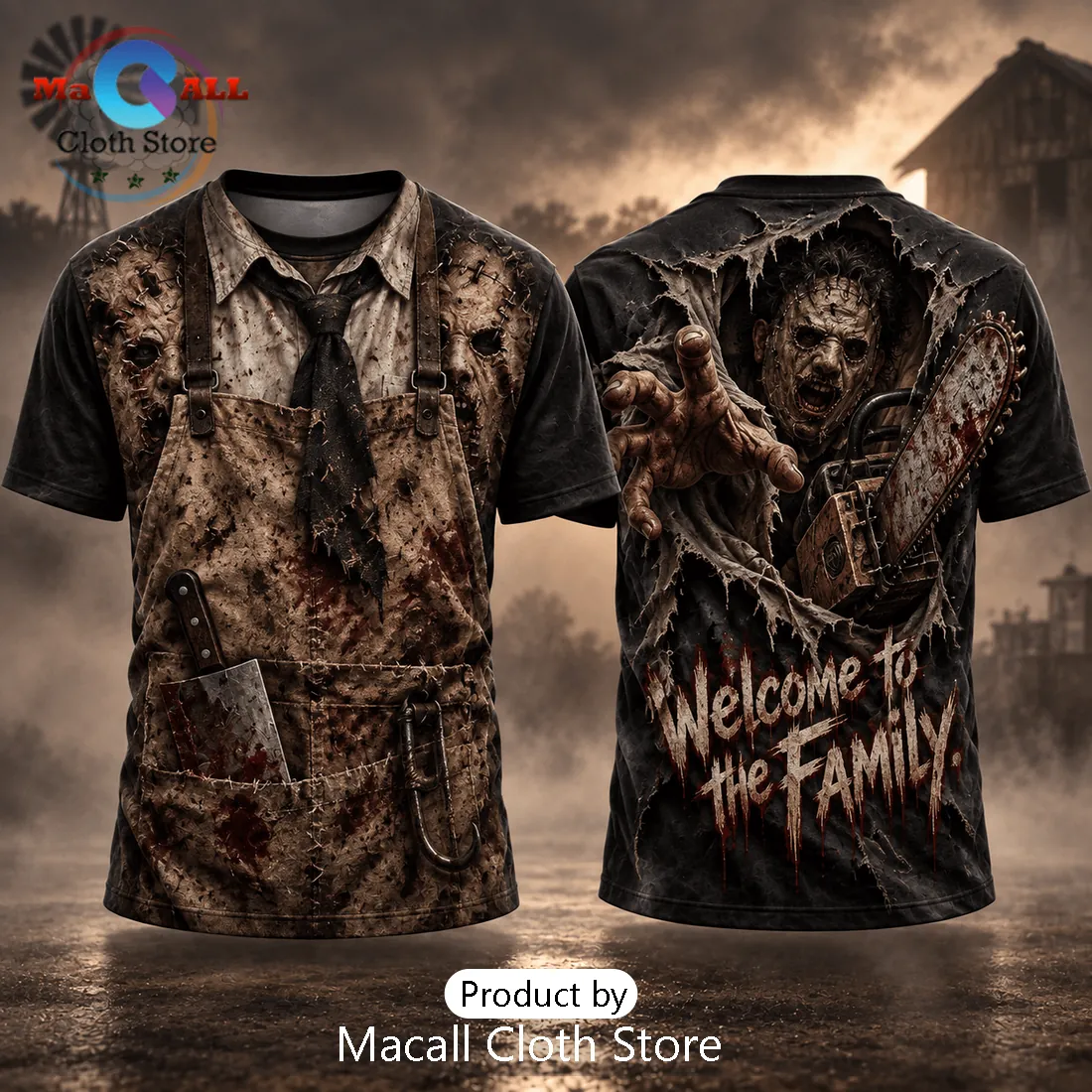 Leatherface Texas Chainsaw Massacre Butcher Apron T-Shirt Leatherface Texas Chainsaw Massacre Butcher Apron T-Shirt