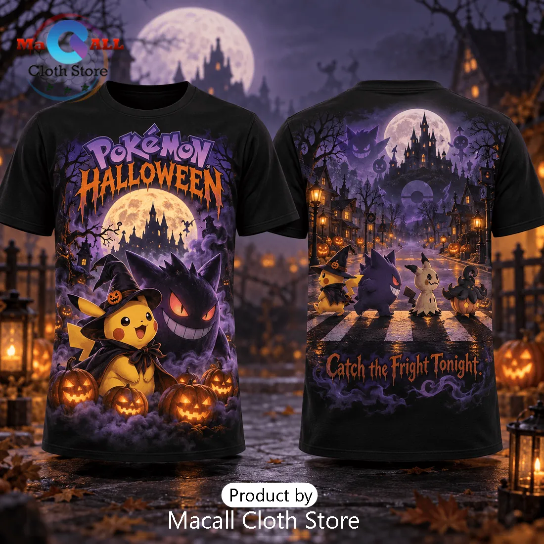 Pokemon Pikachu and Gengar Spooky Season T-Shirt Pokemon Pikachu and Gengar Spooky Season T-Shirt