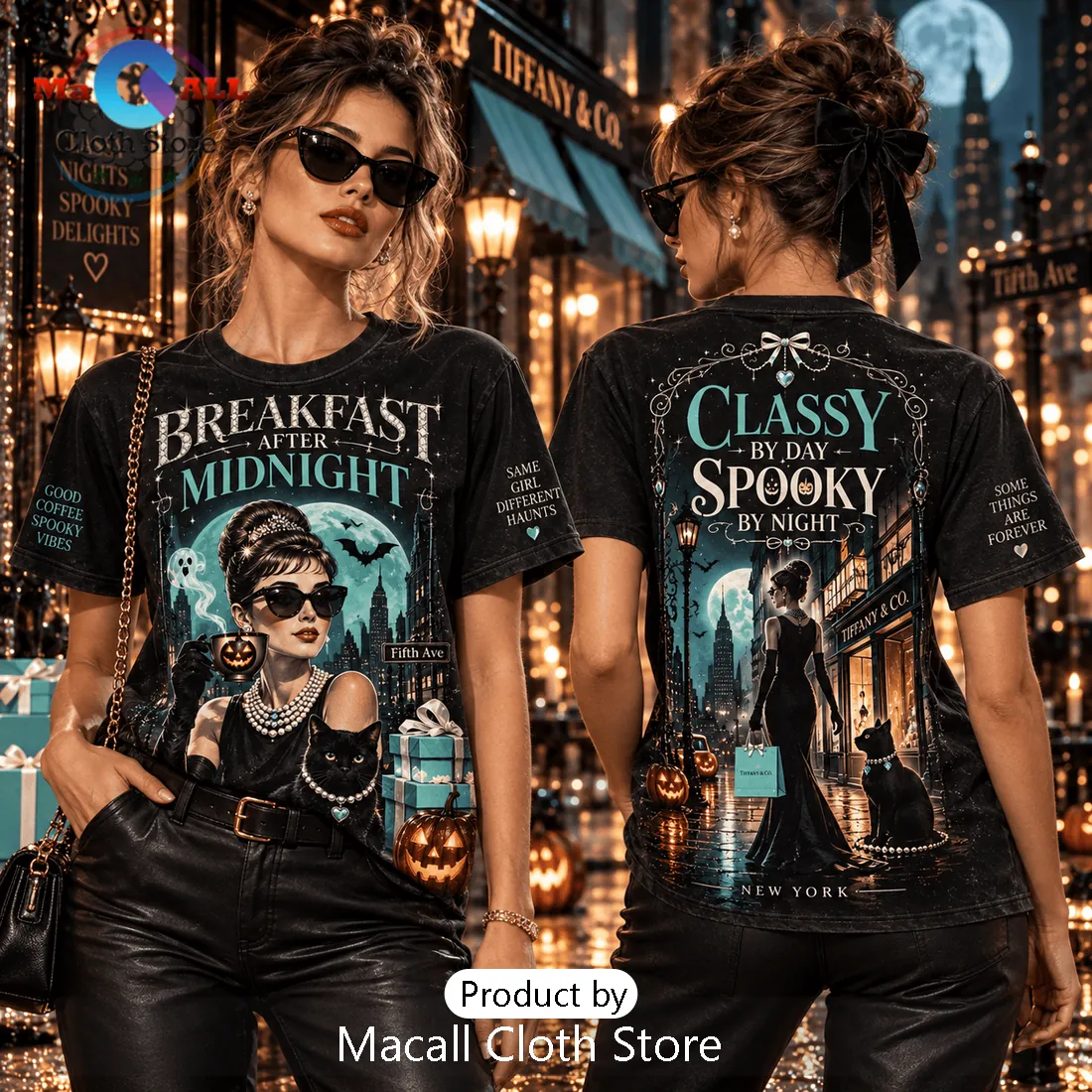 Breakfast At Tiffany’s Halloween Black Cotton Shirt Breakfast At Tiffany’s Halloween Black Cotton Shirt