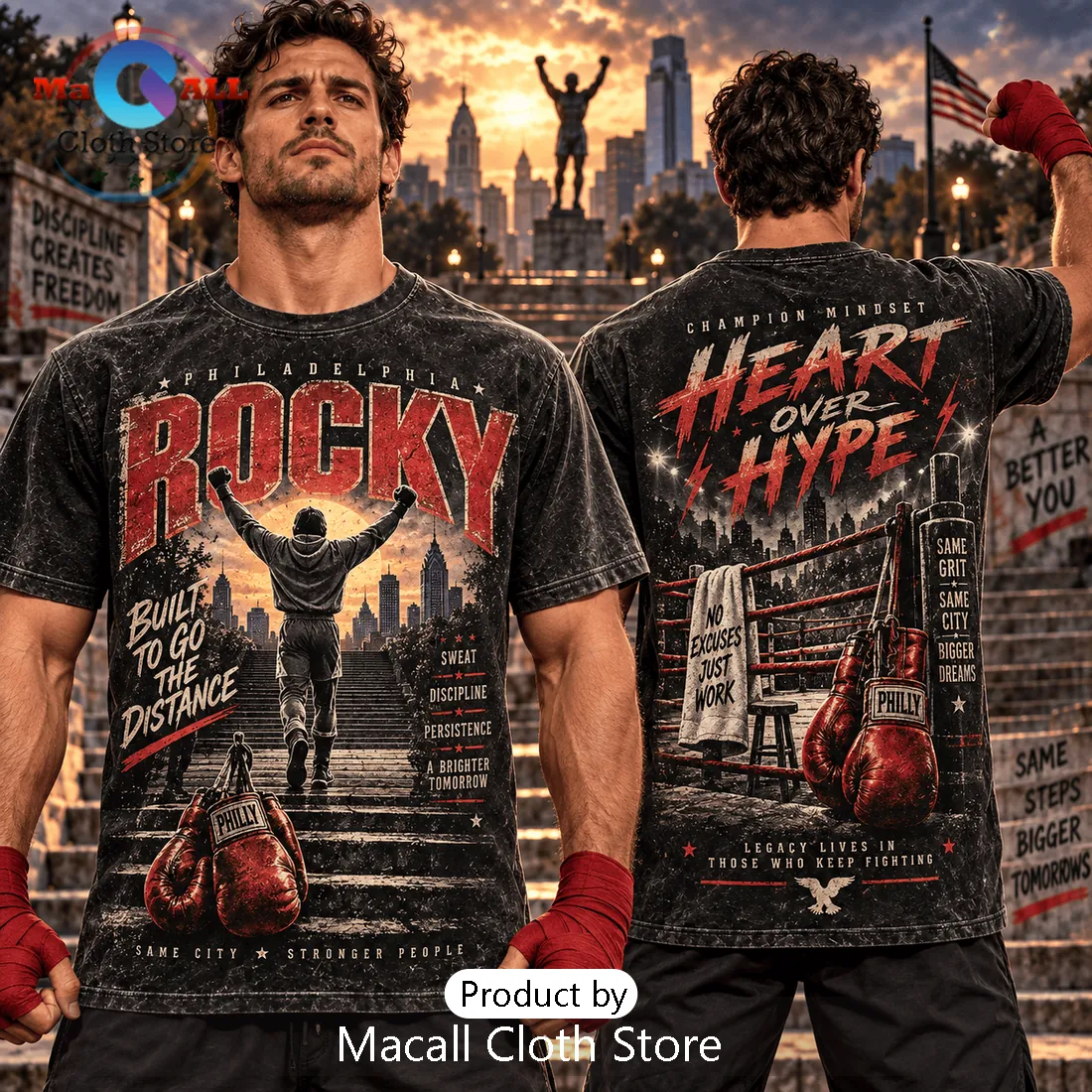 Rocky Philadelphia Heart Over Hype Shirt Rocky Philadelphia Heart Over Hype Shirt