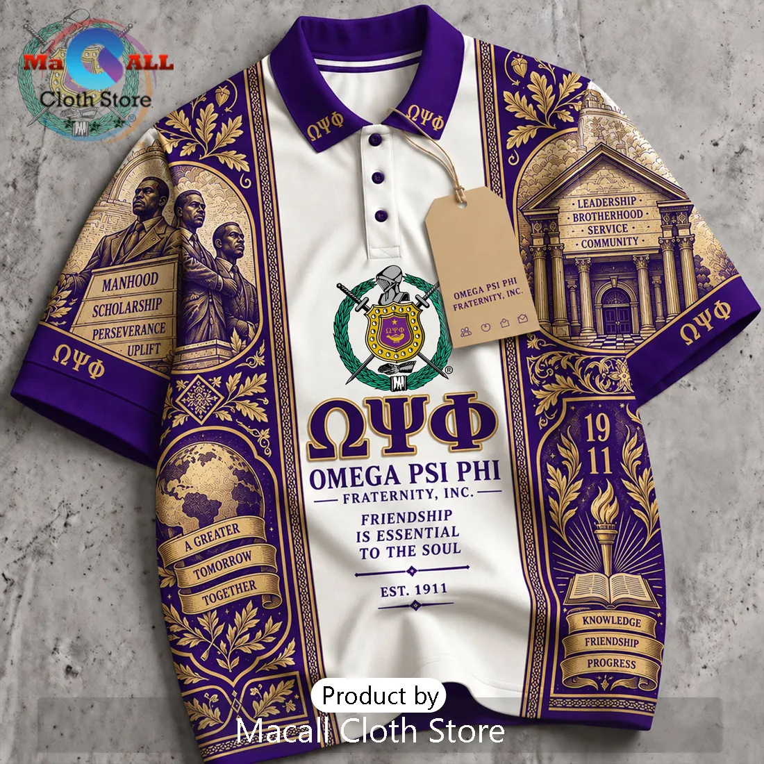 Omega Psi Phi Fraternity Polo Shirt Omega Psi Phi Fraternity Polo Shirt