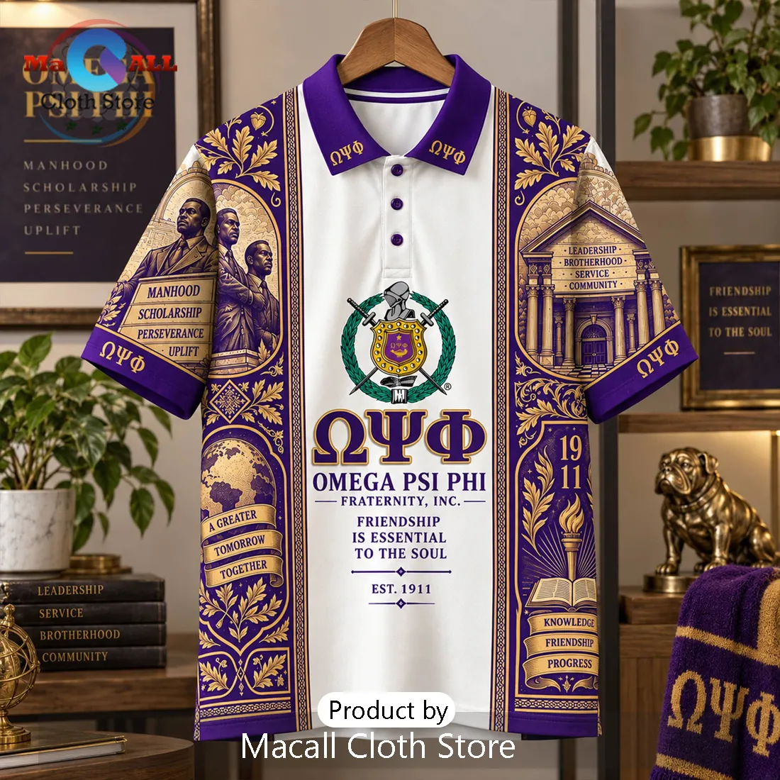 Omega Psi Phi Fraternity Polo Shirt Omega Psi Phi Fraternity Polo Shirt