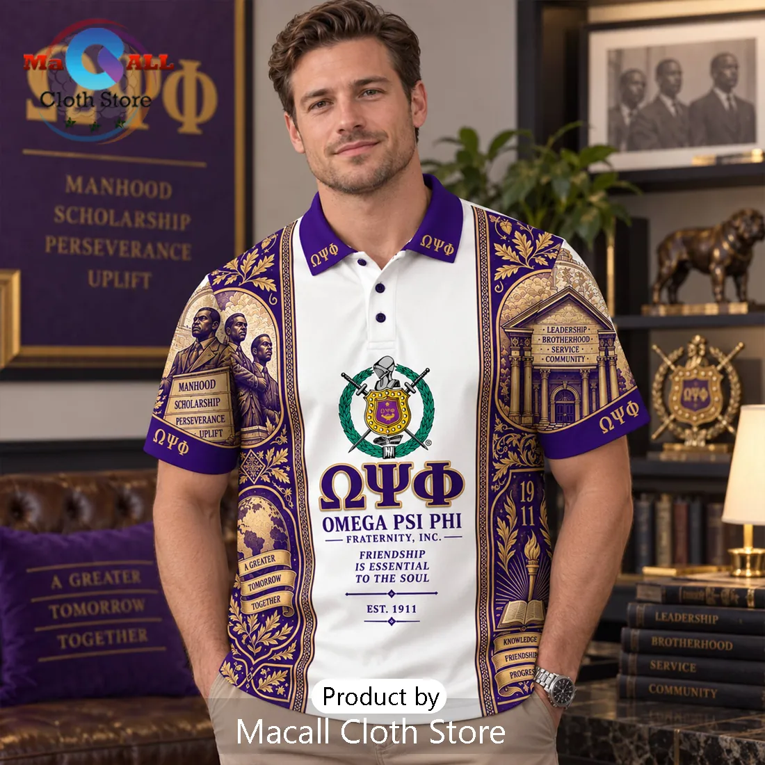 Omega Psi Phi Fraternity Polo Shirt Omega Psi Phi Fraternity Polo Shirt
