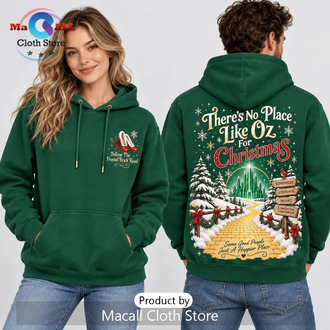 Wizard of Oz Christmas Emerald City Green Hoodie Wizard of Oz Christmas Emerald City Green Hoodie