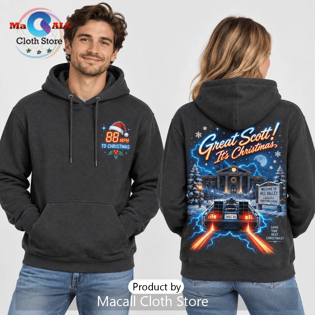 Back to the Future Hill Valley Christmas Hoodie Back to the Future Hill Valley Christmas Hoodie
