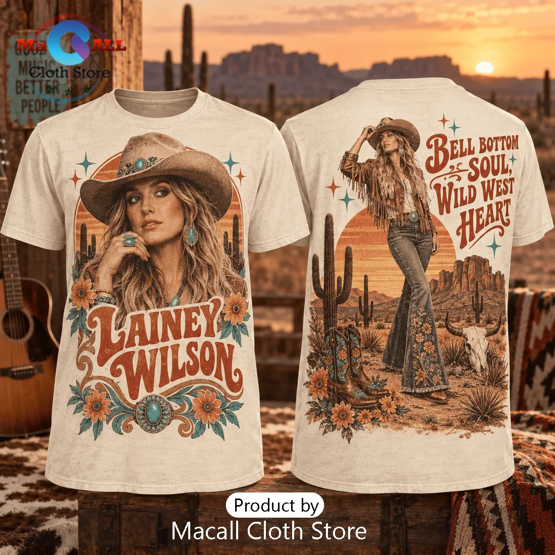 Lainey Wilson Vintage Western Portrait Shirt Lainey Wilson Vintage Western Portrait Shirt