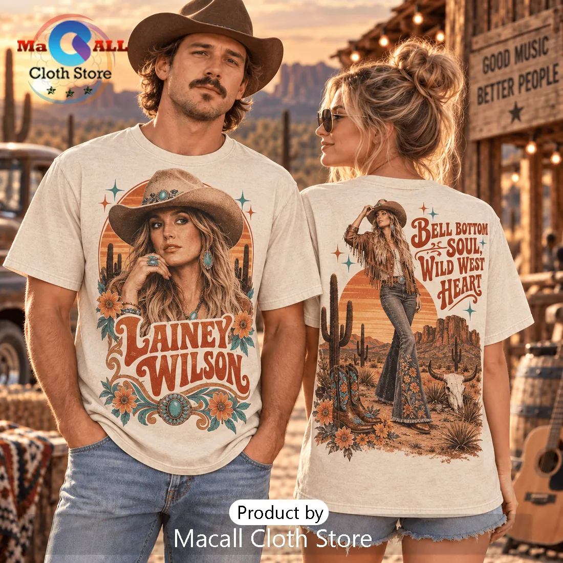 Lainey Wilson Vintage Western Portrait Shirt Lainey Wilson Vintage Western Portrait Shirt