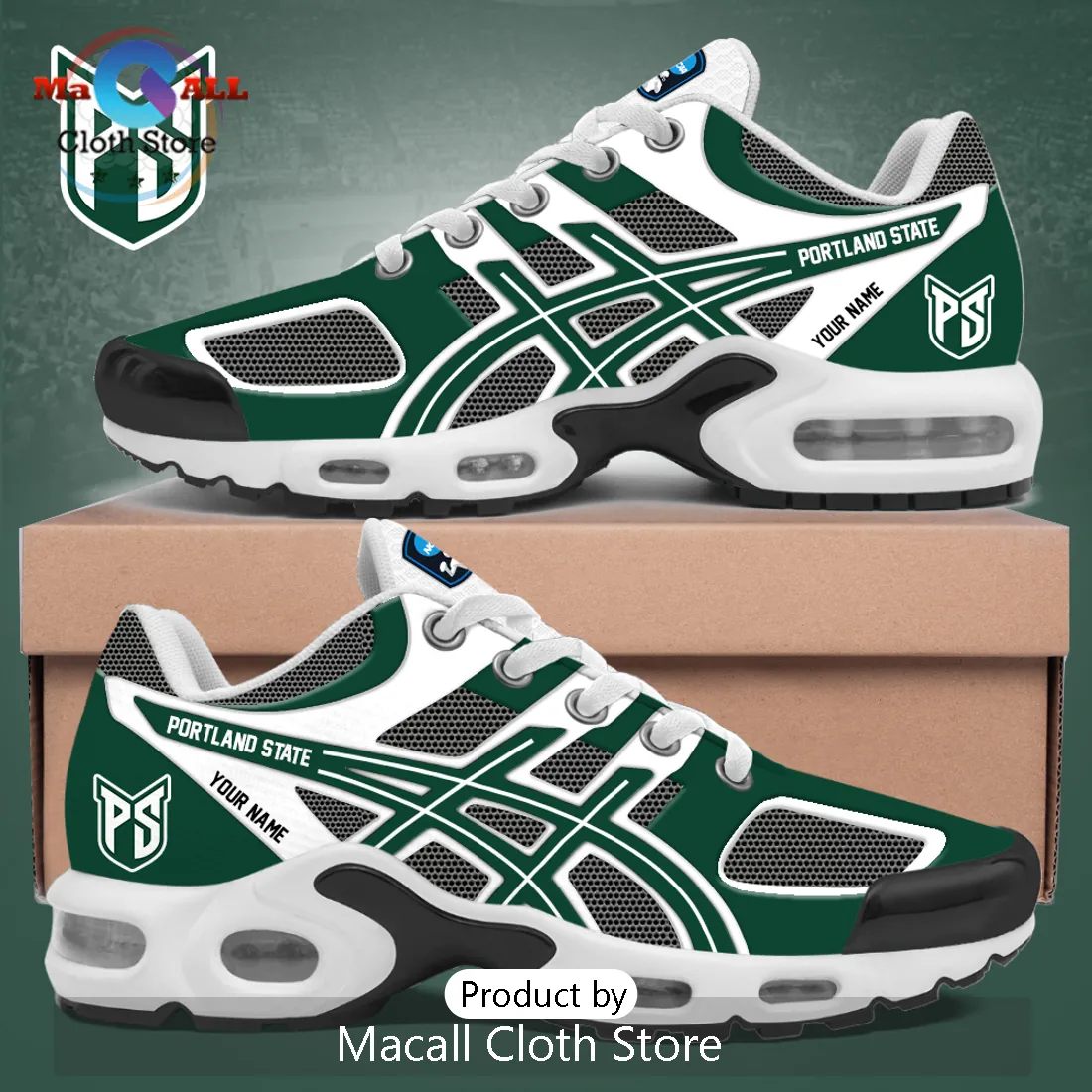 Portland State Vikings Personalized Air Max Plus Sneakers Portland State Vikings Personalized Air Max Plus Sneakers