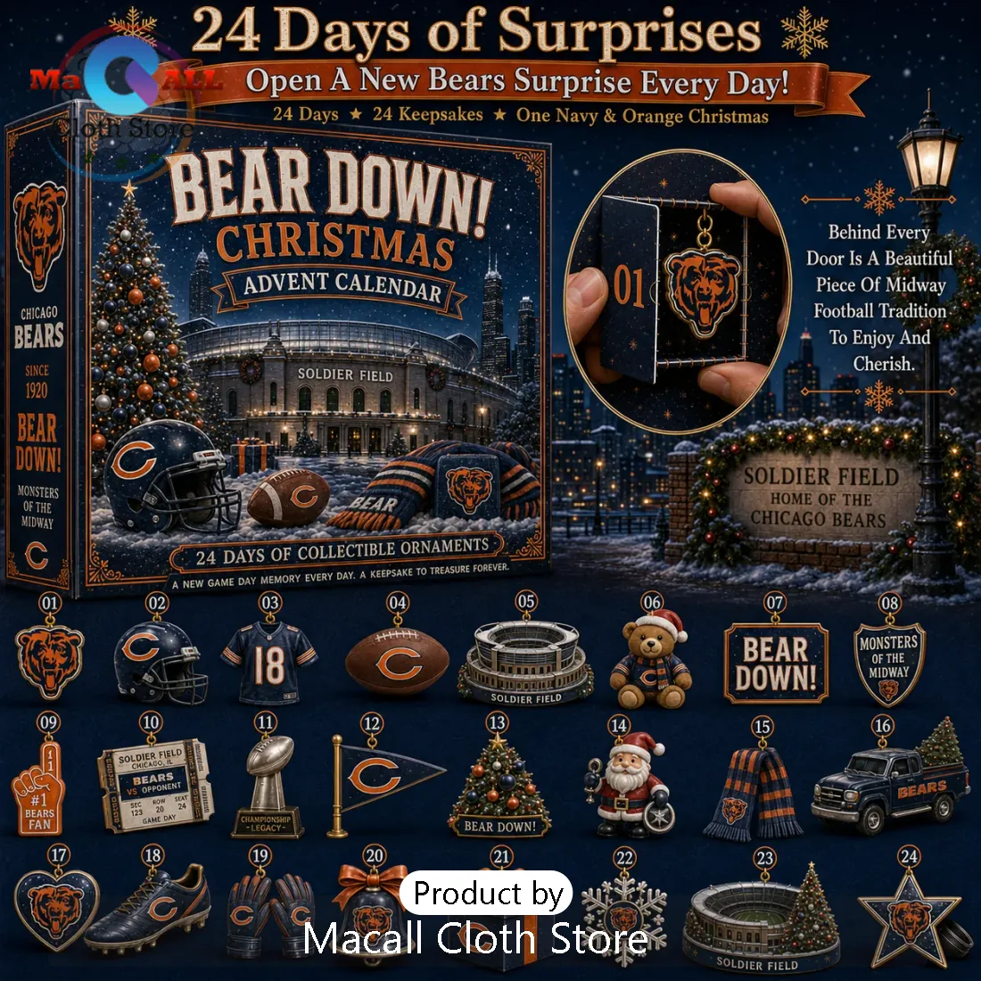 Chicago Bears NFL Christmas Advent Calendar Chicago Bears NFL Christmas Advent Calendar