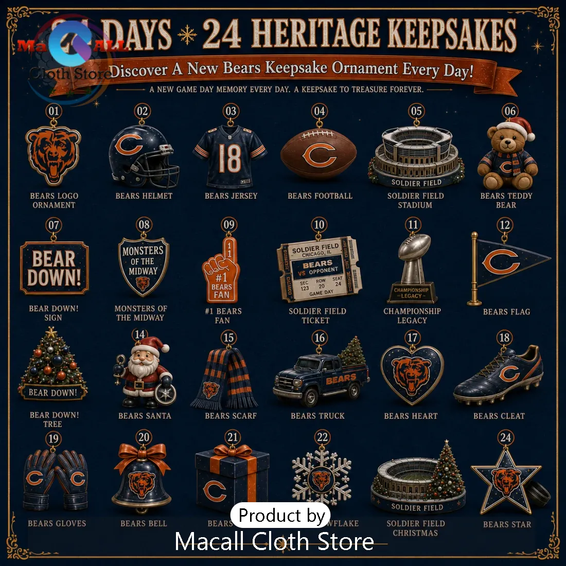 Chicago Bears NFL Christmas Advent Calendar Chicago Bears NFL Christmas Advent Calendar