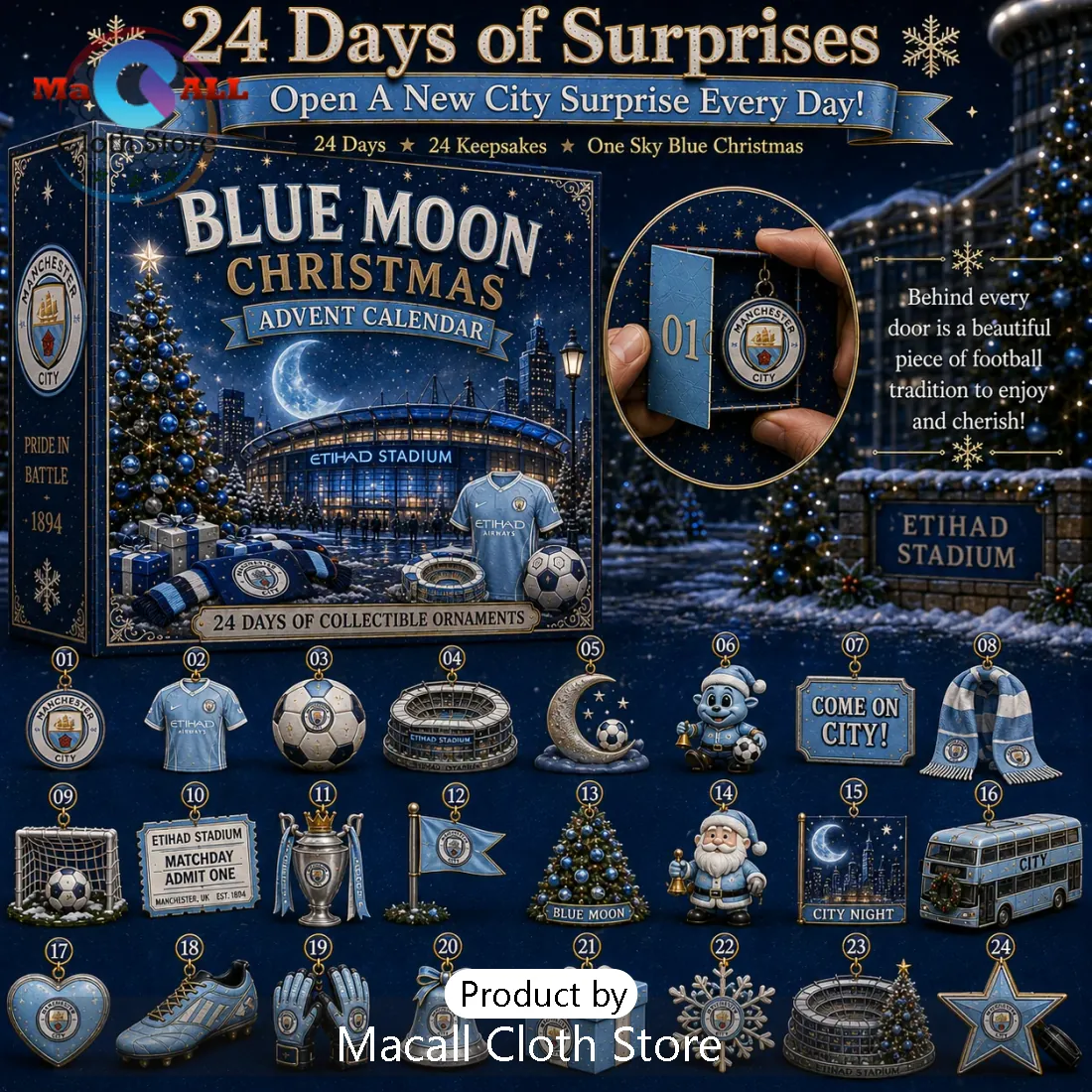 Manchester City Football Christmas Advent Calendar