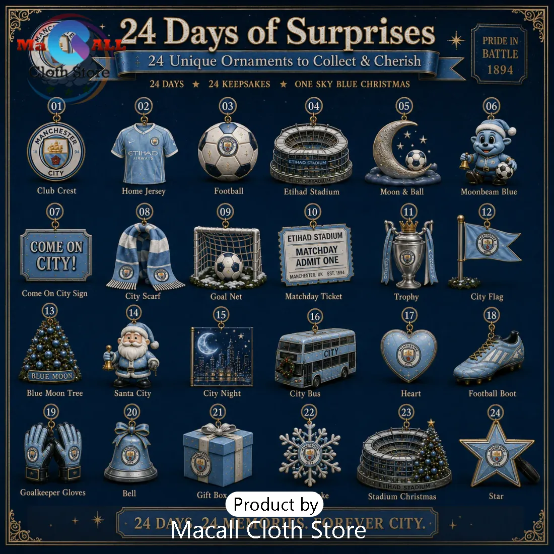 Manchester City Football Christmas Advent Calendar Manchester City Football Christmas Advent Calendar