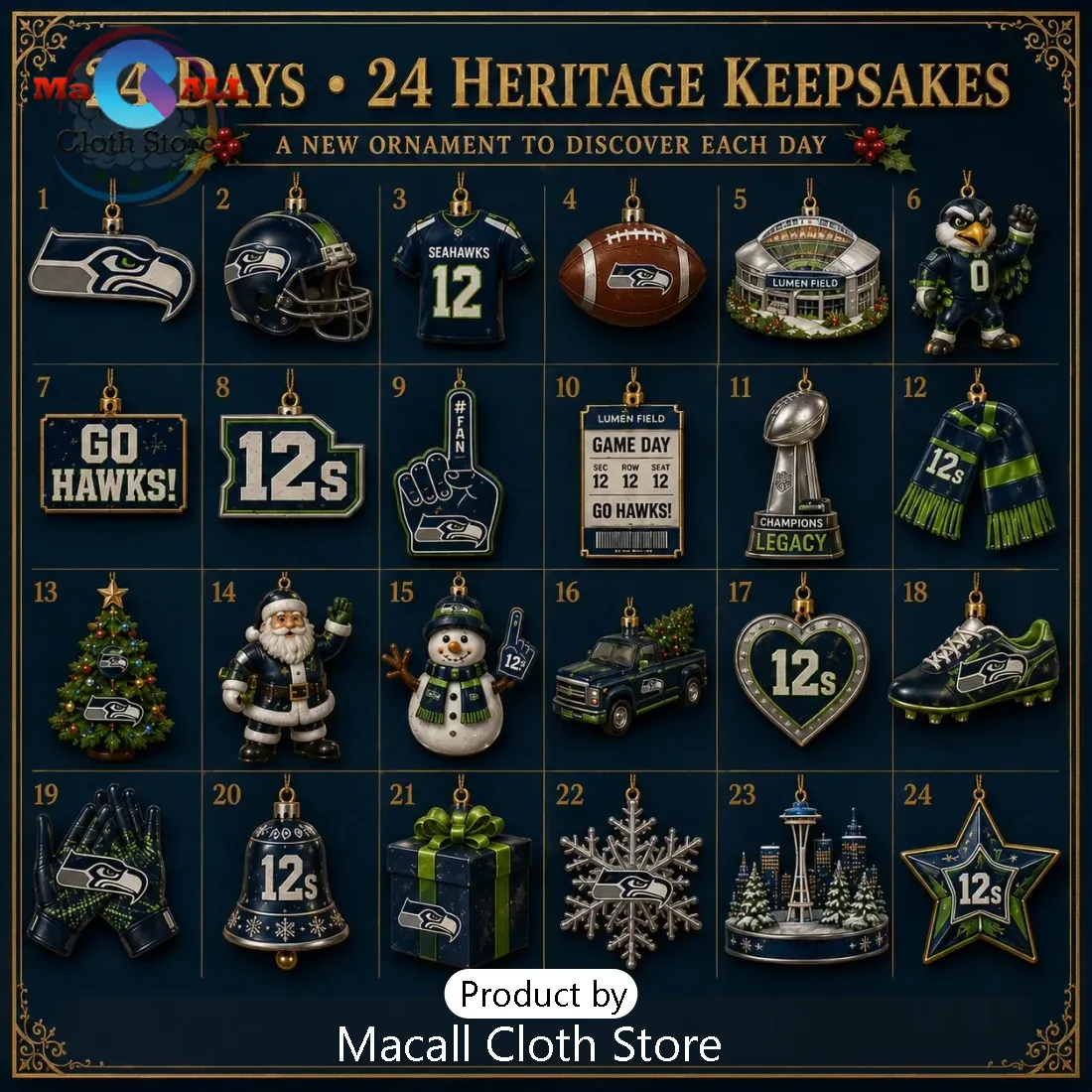 Seattle Seahawks Christmas Advent Calendar Seattle Seahawks Christmas Advent Calendar