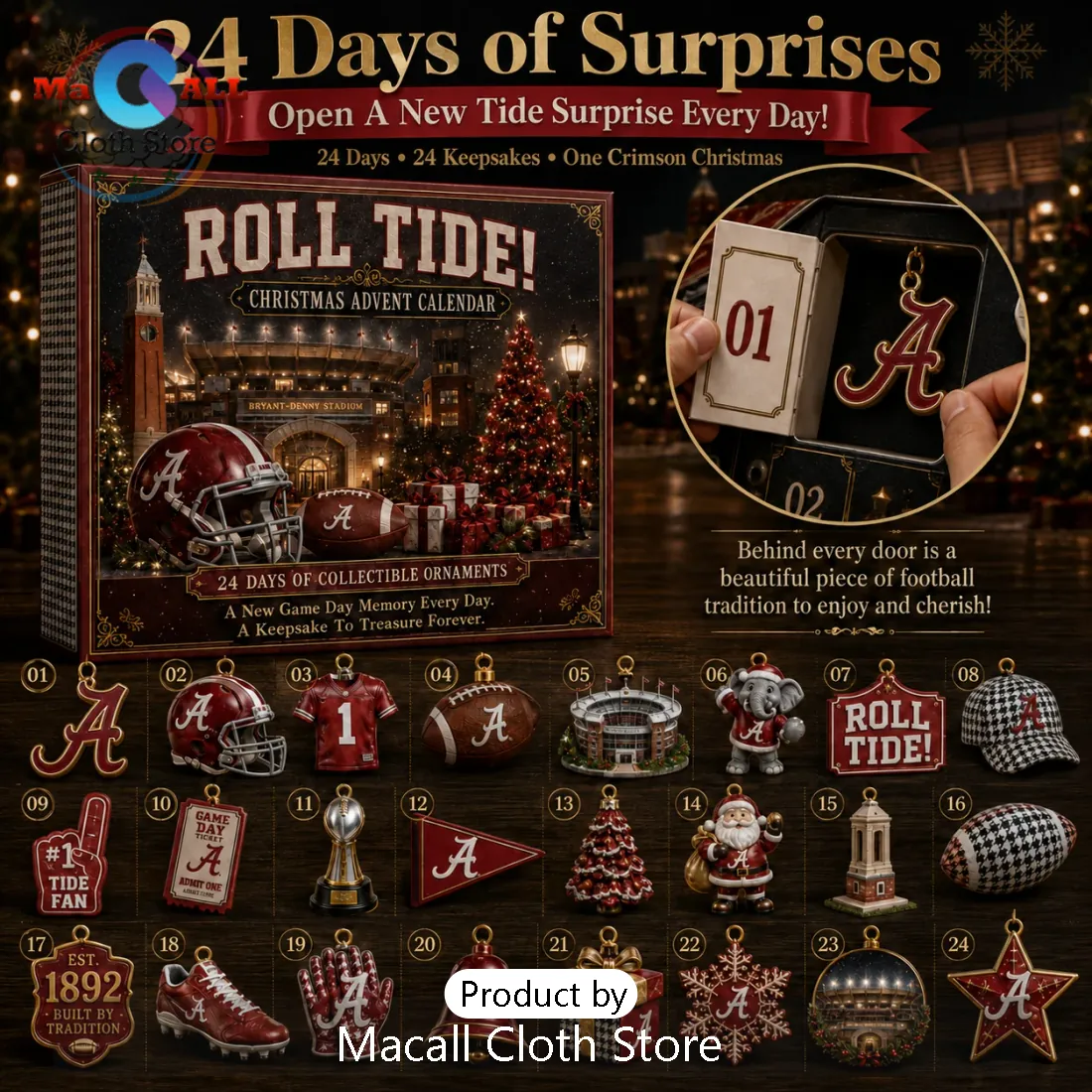 Alabama Crimson Tide Christmas Advent Calendar Alabama Crimson Tide Christmas Advent Calendar