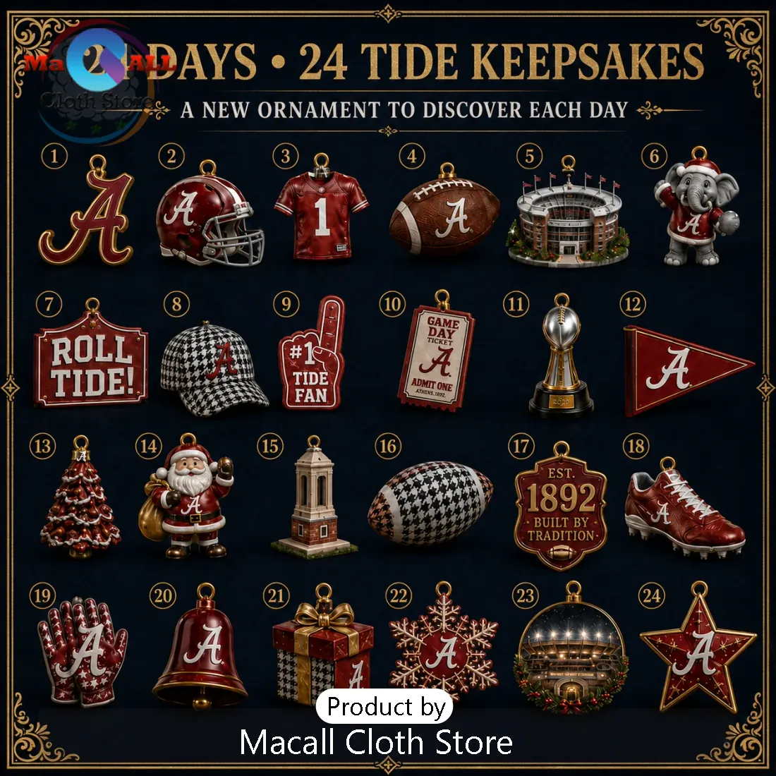 Alabama Crimson Tide Christmas Advent Calendar Alabama Crimson Tide Christmas Advent Calendar