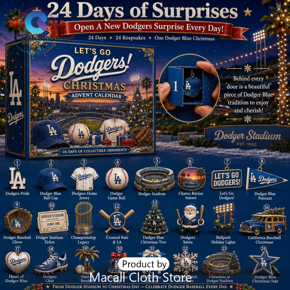 Los Angeles Dodgers Christmas Advent Calendar