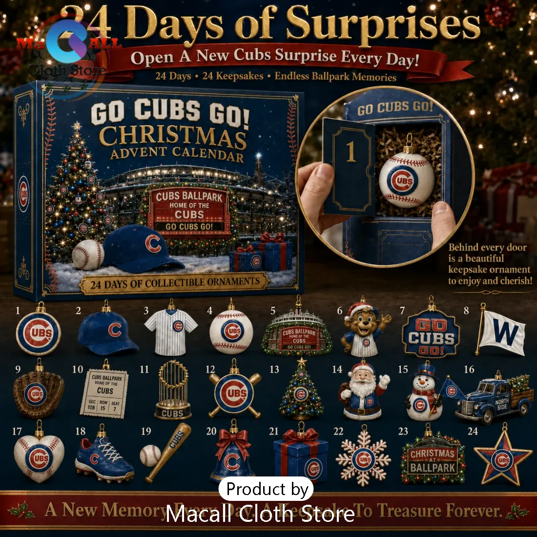 Chicago Cubs Baseball Christmas Advent Calendar Chicago Cubs Baseball Christmas Advent Calendar