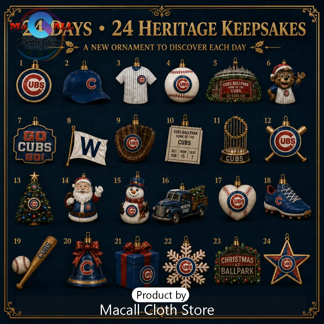 Chicago Cubs Baseball Christmas Advent Calendar Chicago Cubs Baseball Christmas Advent Calendar