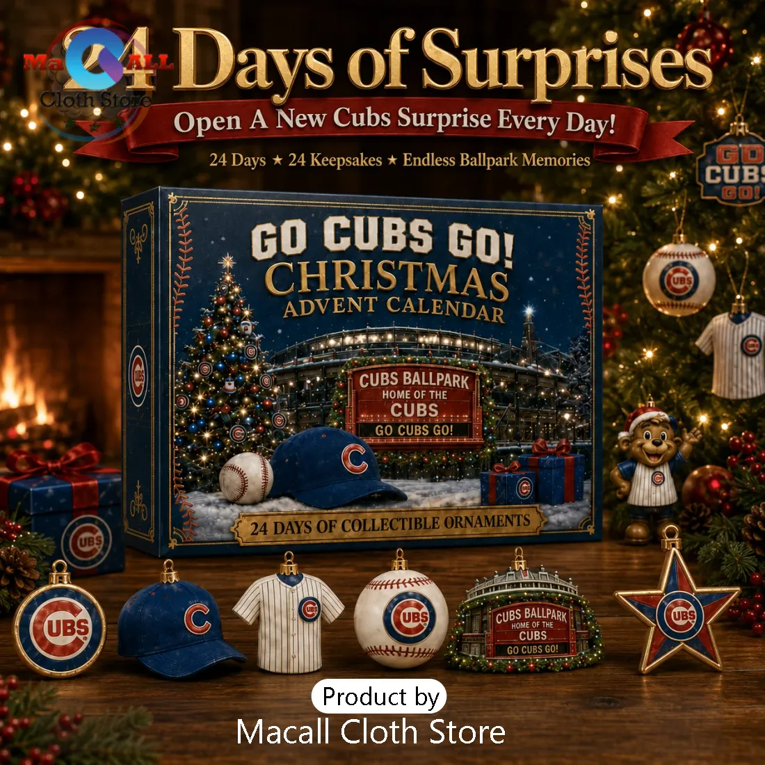 Chicago Cubs Baseball Christmas Advent Calendar Chicago Cubs Baseball Christmas Advent Calendar