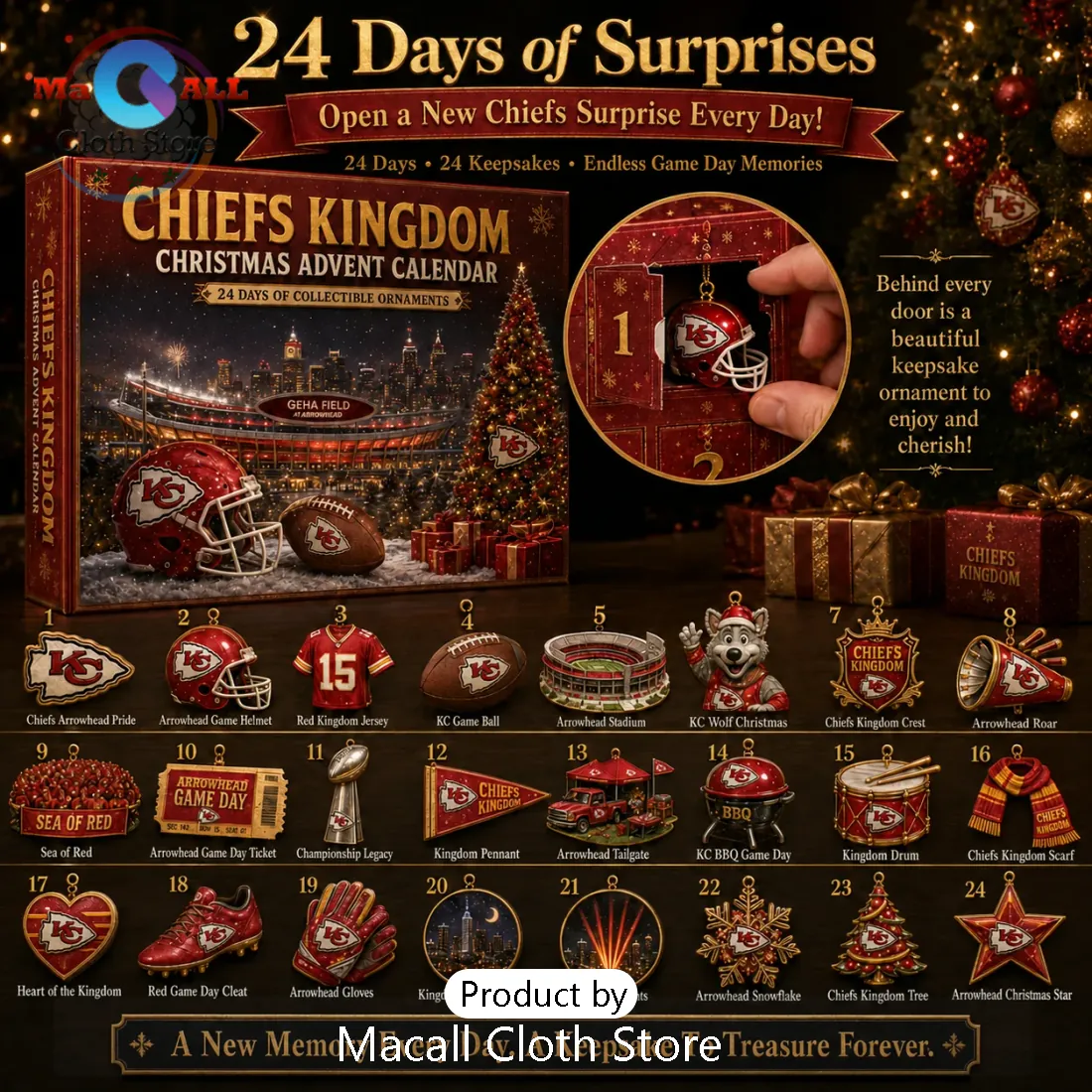 Kansas City Chiefs Christmas Advent Calendar