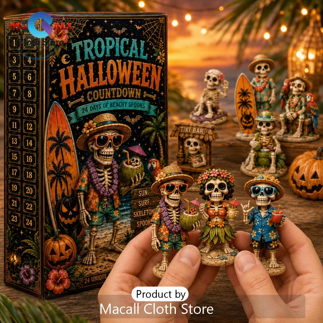 Tropical Skeleton Halloween Countdown Advent Calendar Tropical Skeleton Halloween Countdown Advent Calendar