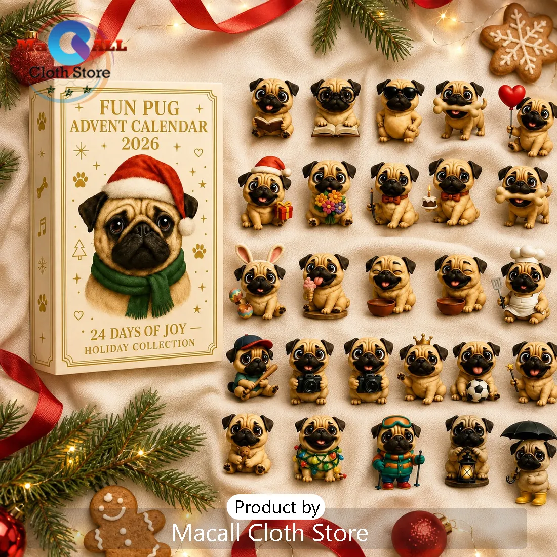 Pug Christmas Advent Calendar Pug Christmas Advent Calendar