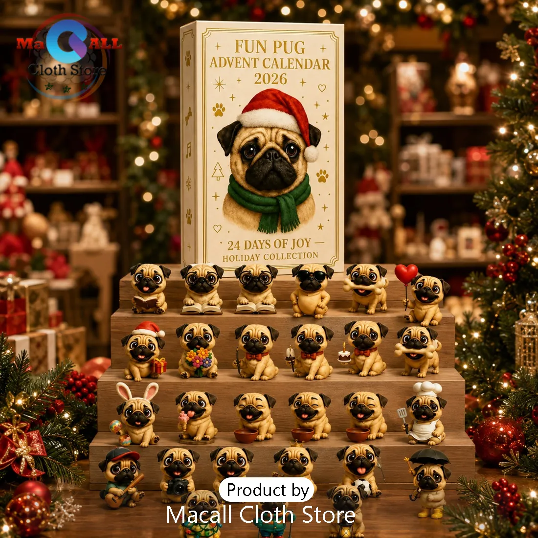 Pug Christmas Advent Calendar Pug Christmas Advent Calendar