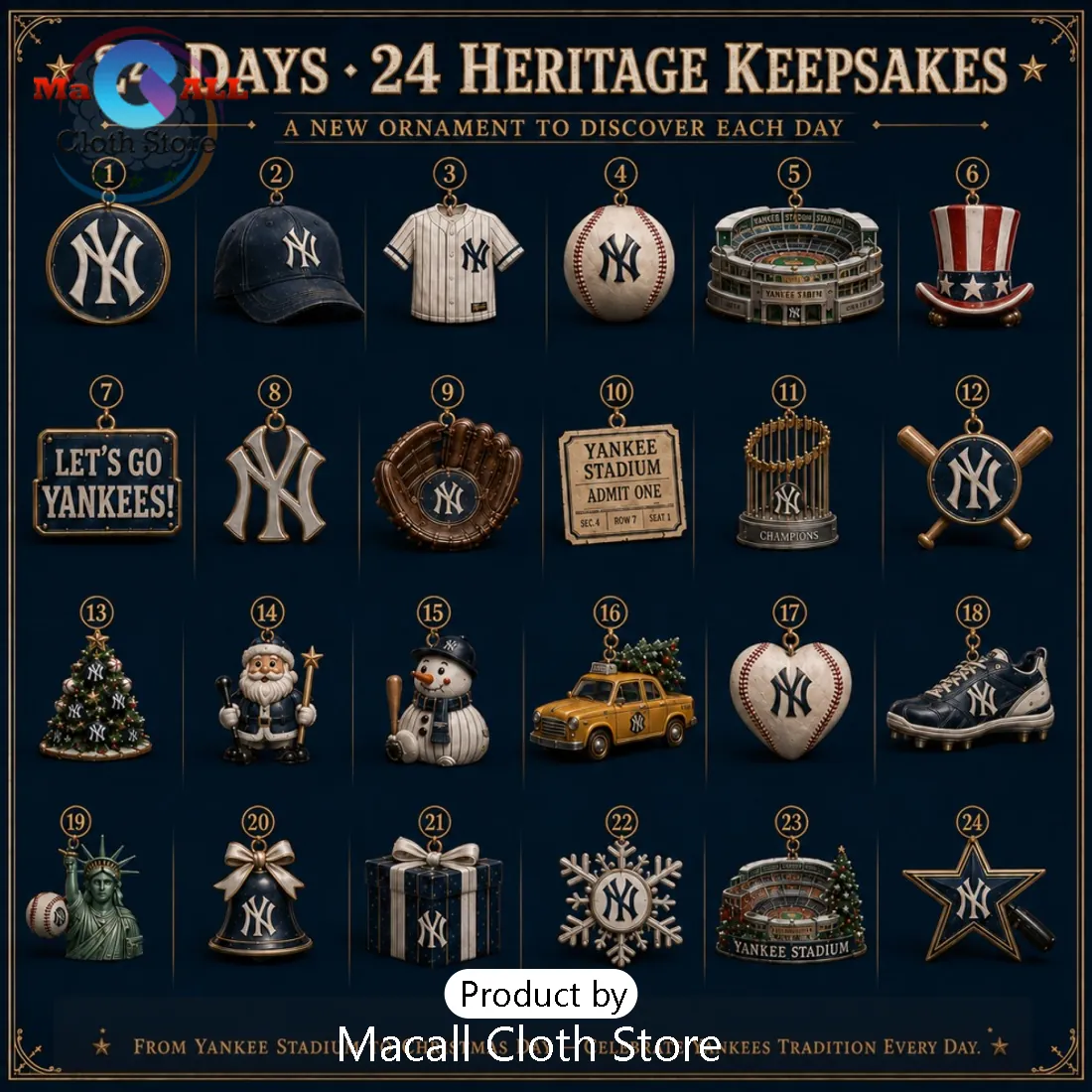 New York Yankees Baseball Christmas Advent Calendar New York Yankees Baseball Christmas Advent Calendar