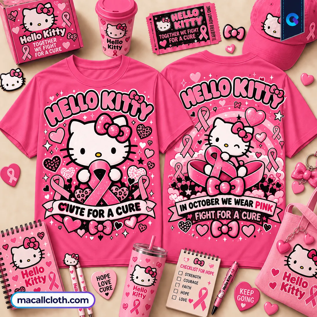 Hello Kitty Pink Ribbon Breast Cancer Awareness Shirt Hello Kitty Pink Ribbon Breast Cancer Awareness Shirt
